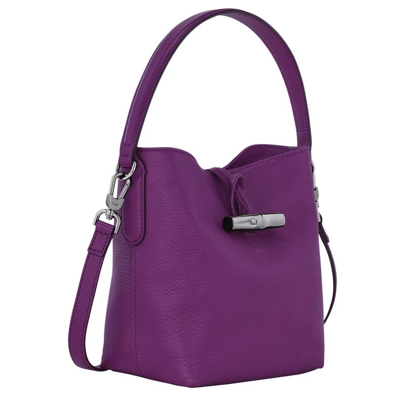 Purple Women's Longchamp Roseau XS Bucket Bags | 3618-NMDJR