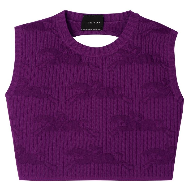 Purple Women\'s Longchamp Sleeveless Tops | 4273-ABJDZ