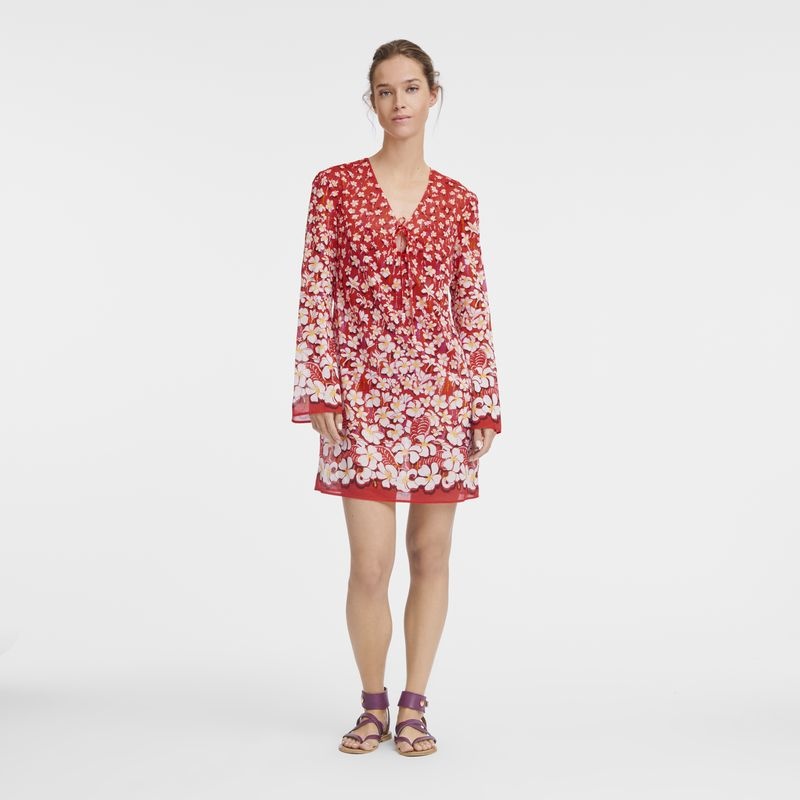 Red Women's Longchamp Dress | 9306-SEPID