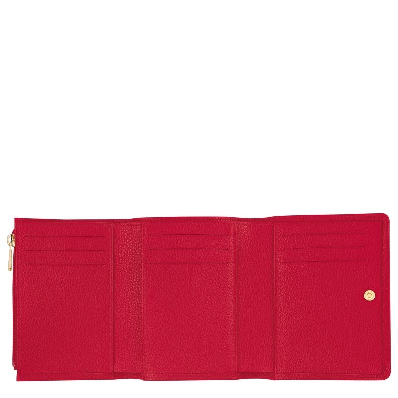 Red Women's Longchamp Le Foulonné Wallet | 2401-MVWYP