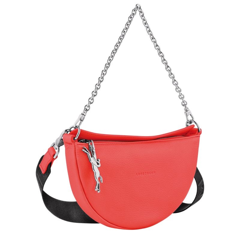 Red Women's Longchamp Smile S Shoulder Bags | 0528-SKZPE