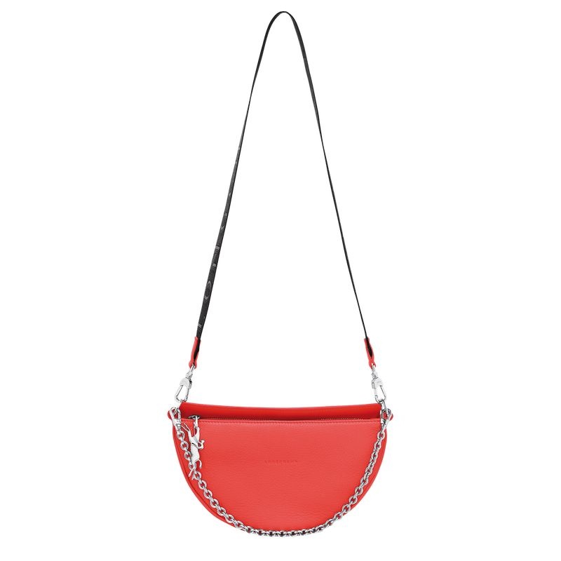 Red Women's Longchamp Smile S Shoulder Bags | 0528-SKZPE