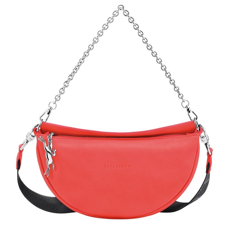 Red Women\'s Longchamp Smile S Shoulder Bags | 0528-SKZPE