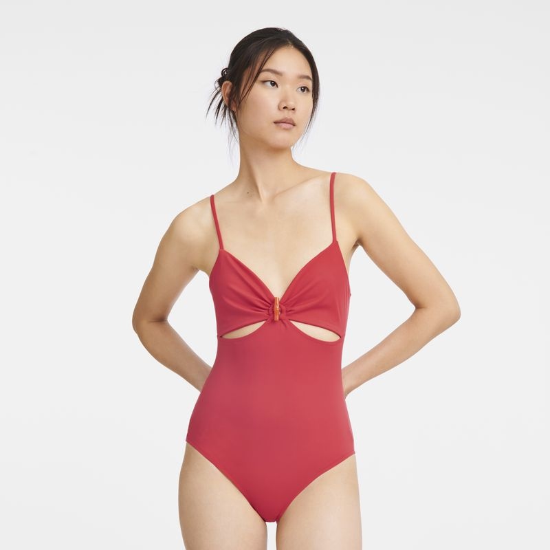 Red Women's Longchamp Swimsuits | 8126-QHEKB