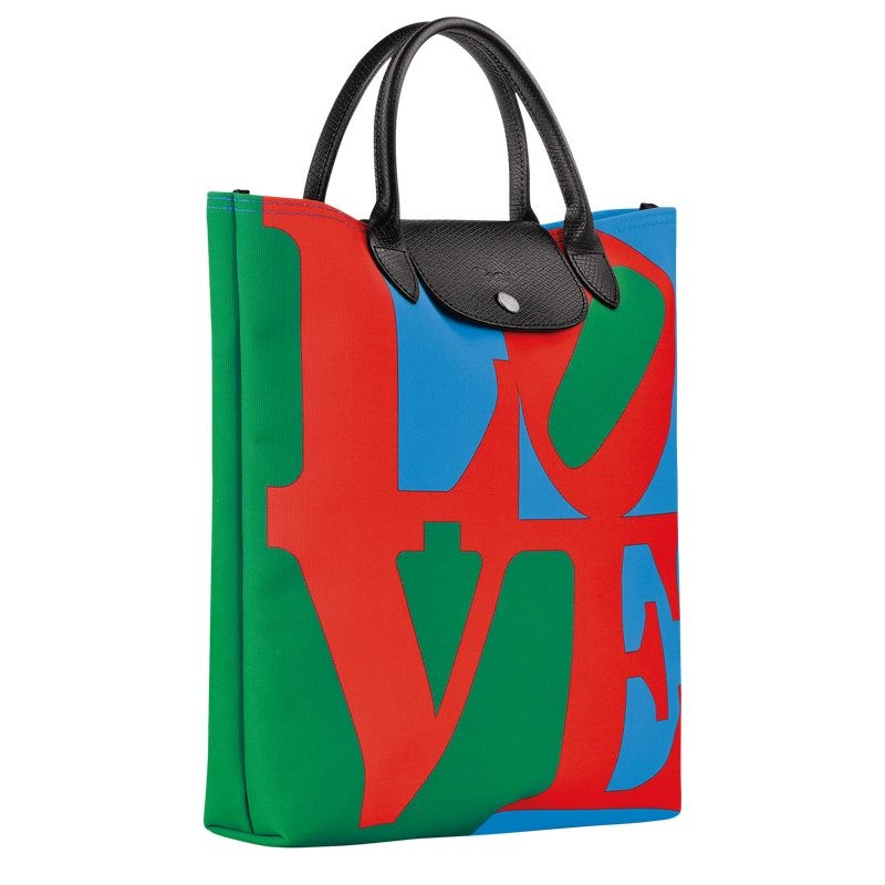 Red / Navy Women's Longchamp x Robert Indiana L Handbag | 9416-WGQKB