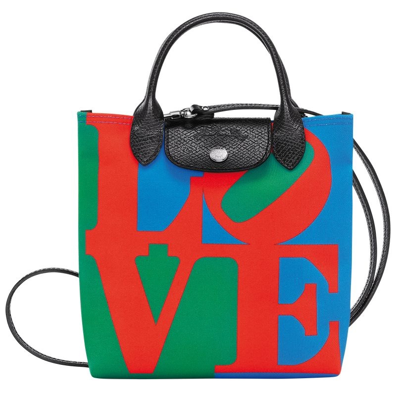 Red / Navy Women\'s Longchamp x Robert Indiana XS Crossbody Bags | 1980-AMQFB