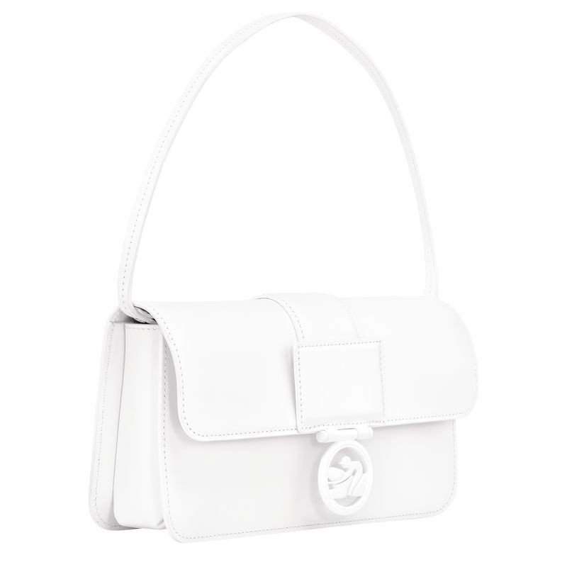 White Women's Longchamp Box-Trot M Shoulder Bags | 2781-HDCNL