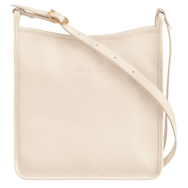 White Women\'s Longchamp Le Foulonné M Crossbody Bags | 7325-GOIMJ