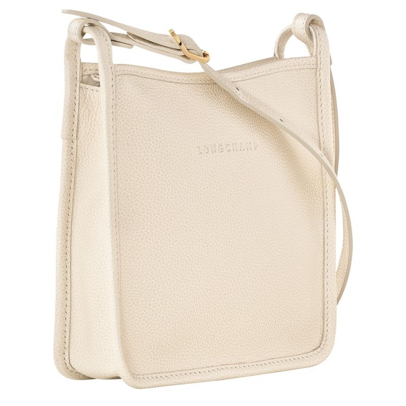 White Women's Longchamp Le Foulonné S Crossbody Bags | 9042-ICFQM