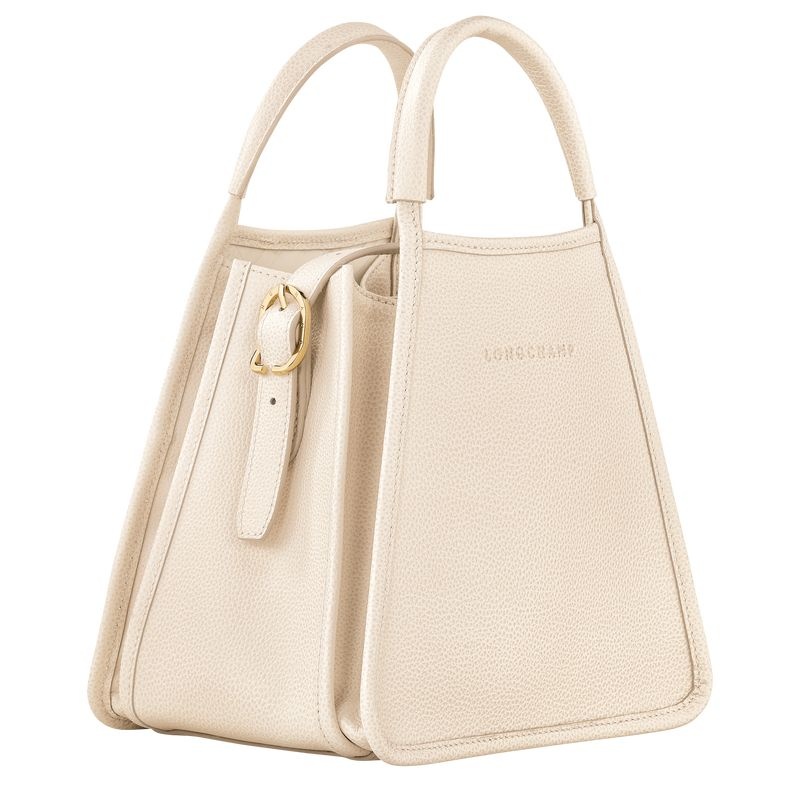 White Women's Longchamp Le Foulonné S Handbag | 8256-ZJNCK