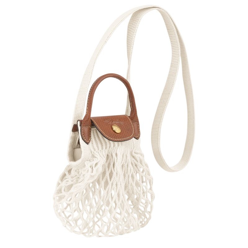 White Women's Longchamp Le Pliage Filet XS Crossbody Bags | 8563-EUSAT