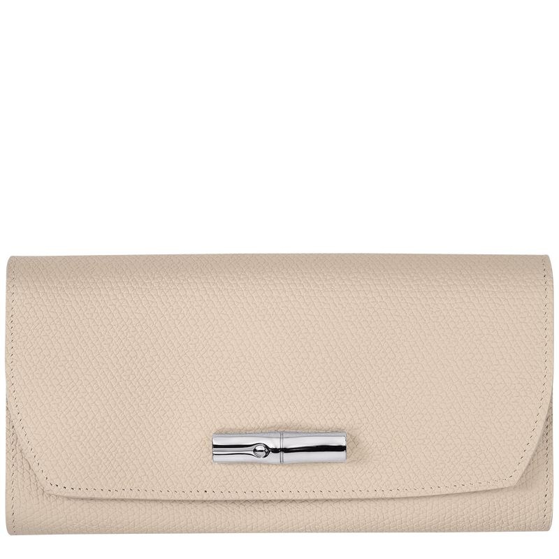 White Women\'s Longchamp Roseau Continental Wallet | 1928-BUEHI