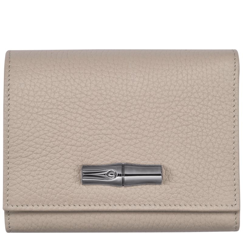 White Women\'s Longchamp Roseau Essential Wallet | 5718-FWSOV