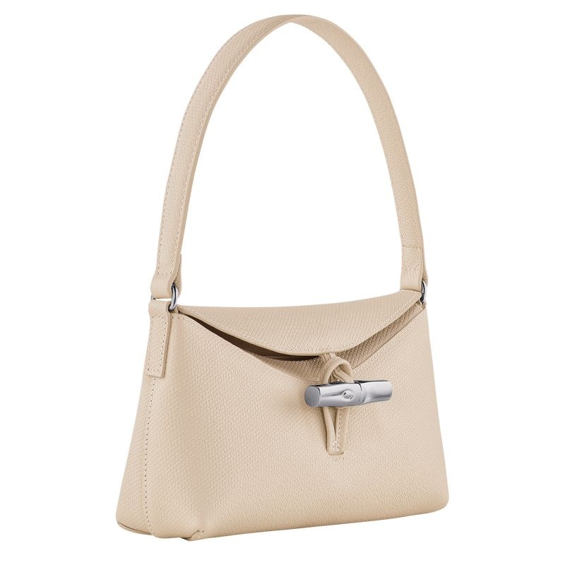 White Women's Longchamp Roseau S Hobo Bag | 6412-VTIQJ