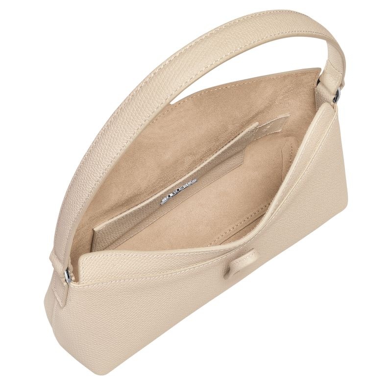 White Women's Longchamp Roseau S Hobo Bag | 6412-VTIQJ