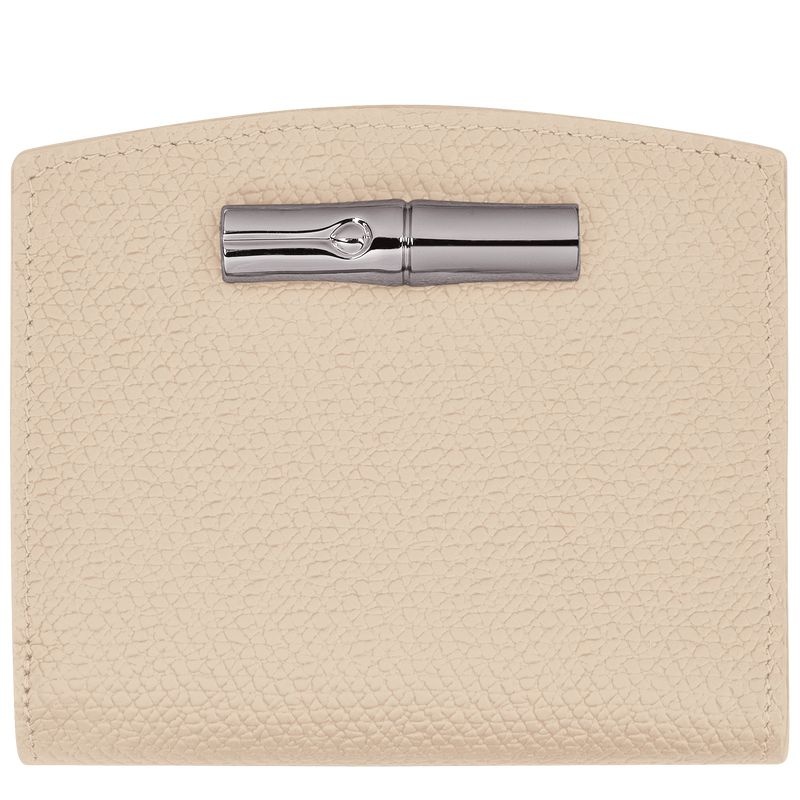 White Women\'s Longchamp Roseau Wallet | 0438-VLEIQ