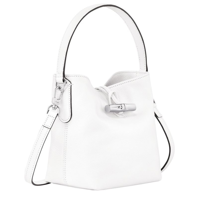 White Women's Longchamp Roseau XS Bucket Bags | 0685-CLSPA