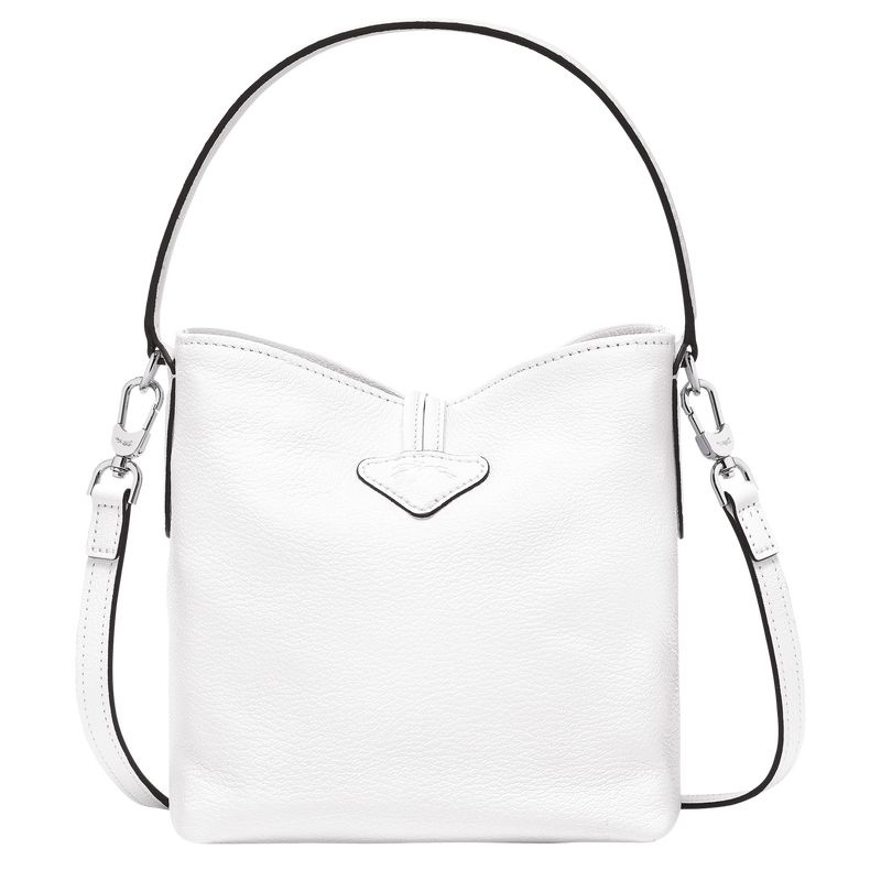 White Women's Longchamp Roseau XS Bucket Bags | 0685-CLSPA