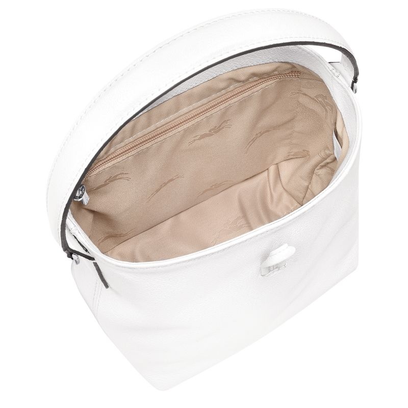 White Women's Longchamp Roseau XS Bucket Bags | 0685-CLSPA