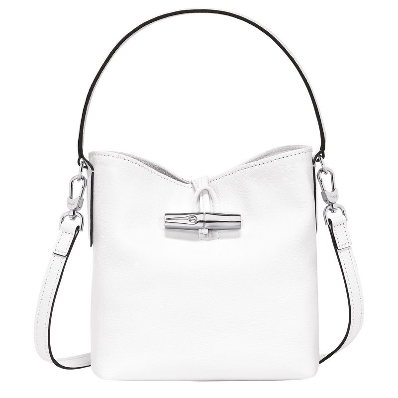 White Women\'s Longchamp Roseau XS Bucket Bags | 0685-CLSPA