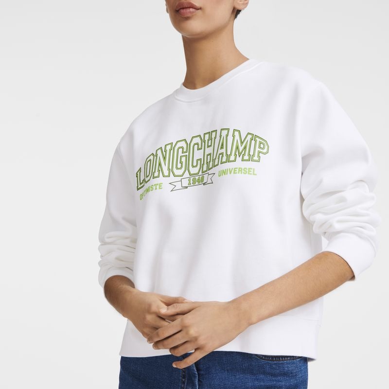 White Women's Longchamp Sweatshirts | 1457-BILYX