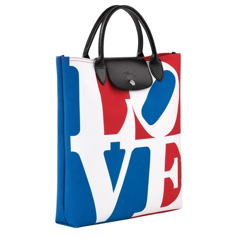 White Women's Longchamp x Robert Indiana L Handbag | 3107-QWXHB