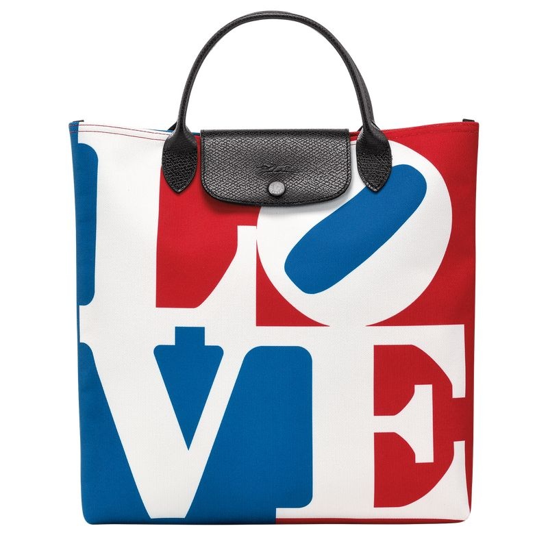 White Women\'s Longchamp x Robert Indiana L Handbag | 3107-QWXHB