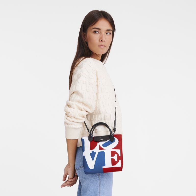 White Women's Longchamp x Robert Indiana XS Crossbody Bags | 7132-HBGTF